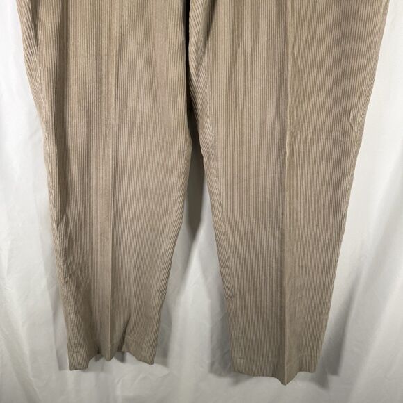 New LL Bean Corduroy Pants Men's 40 Brown 100% Cotton Flat Front Soft - Picture 3 of 10